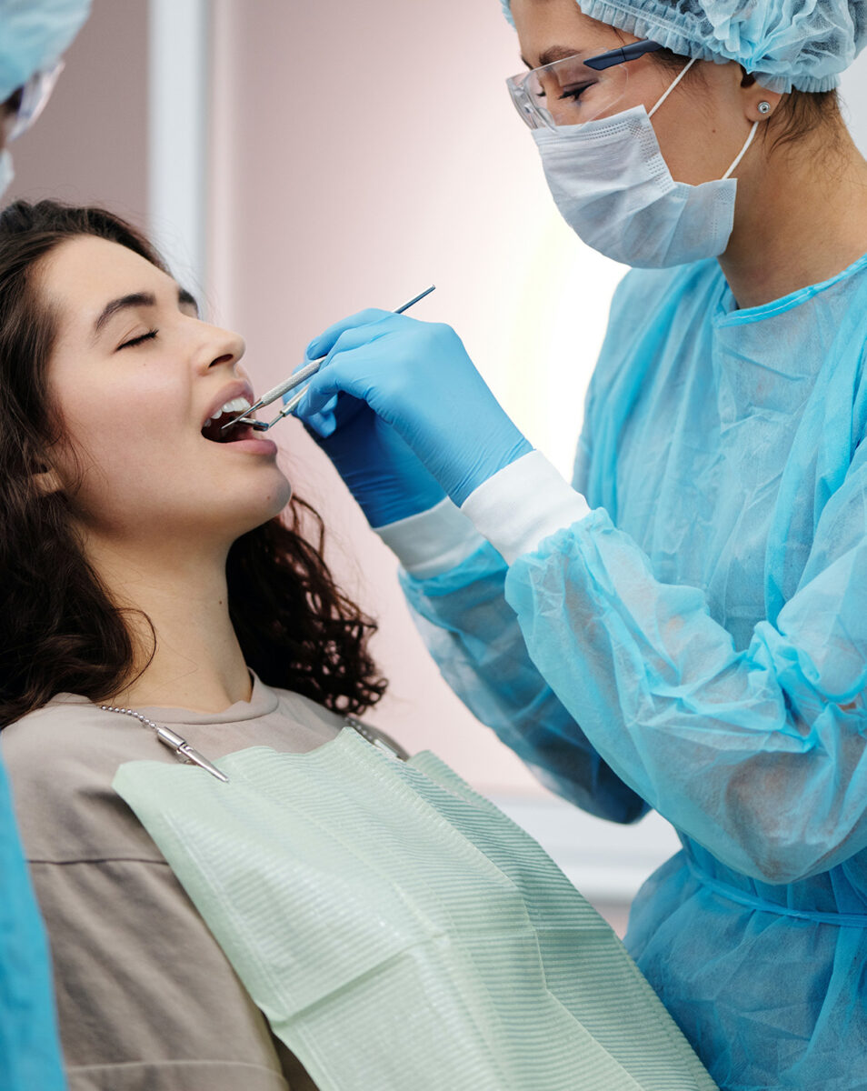 young woman undergoing dental treatment